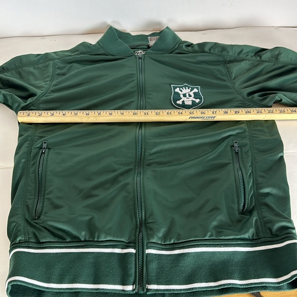 Vintage Stussy 1990s Skull Crown Green Baseball style Jacket Mens size XL - Picture 11 of 12